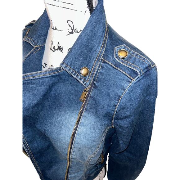 Jou Jou Denim Collection Women's Blue Jean Jacket Size S Pockets‎ EUC - Picture 4 of 12